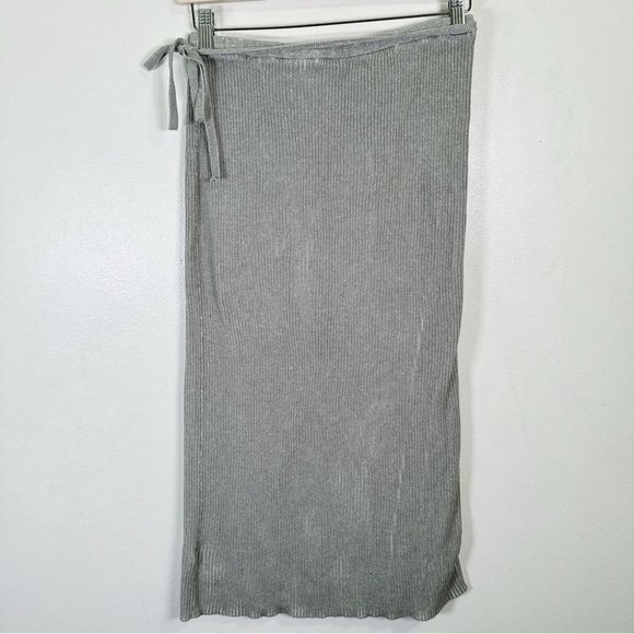 Free People Knit Ribbed  Borderline Midi Marble Combo Skirt - Picture 14 of 14